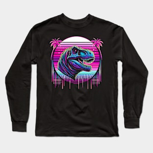 Synthwave T-rex Long Sleeve T-Shirt